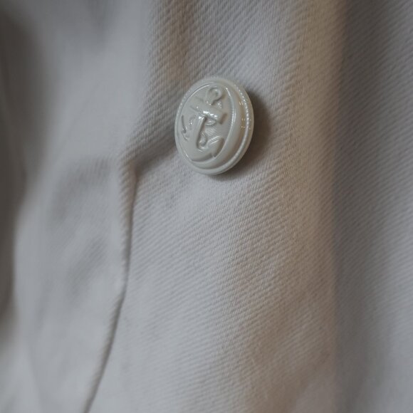 NWT Womens L'Agence Wayne White Cropped Double Breasted Denim Blazer Jacket L - Picture 6 of 13